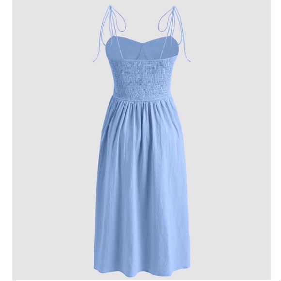 CIDER Light Blue Corset Midi Dress Med - Picture 8 of 12